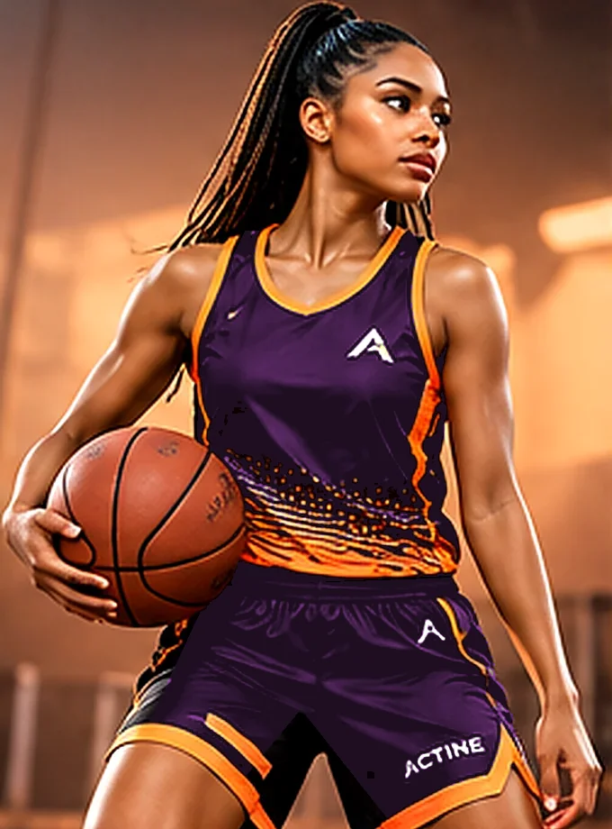 Illustrative ACTINE Women’s Basketball collection mood image of a female athlete; design concept, not a manufactured product.